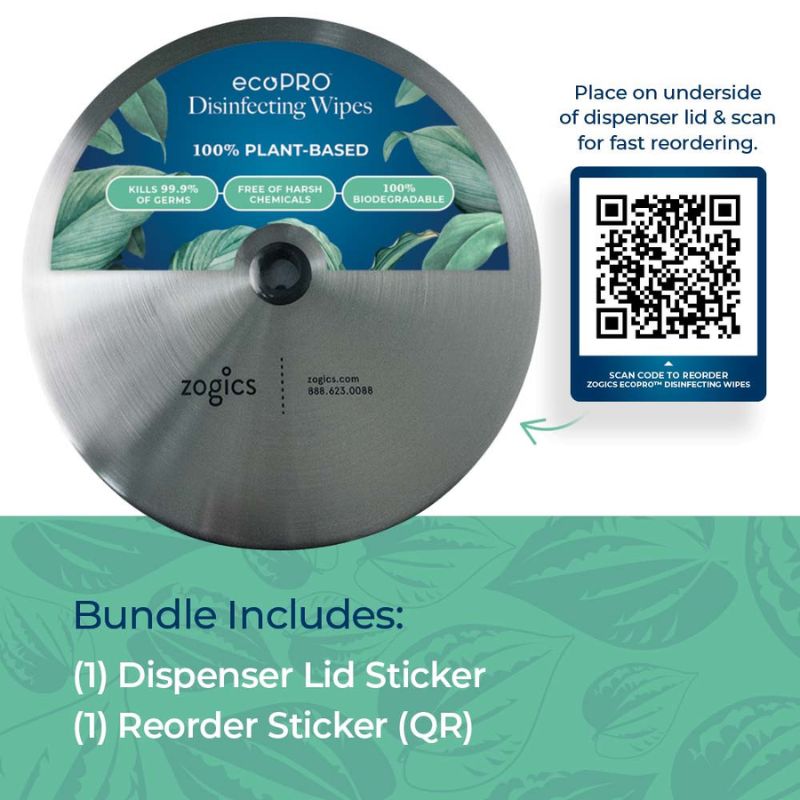 Zogics ecoPRO™ Plant-Based Disinfecting Wipes (4 rolls_case) Bundles Inccludes