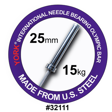 YORK Women’s Needle Bearing Olympic Training Weight Bar, 25 mm | 32111
