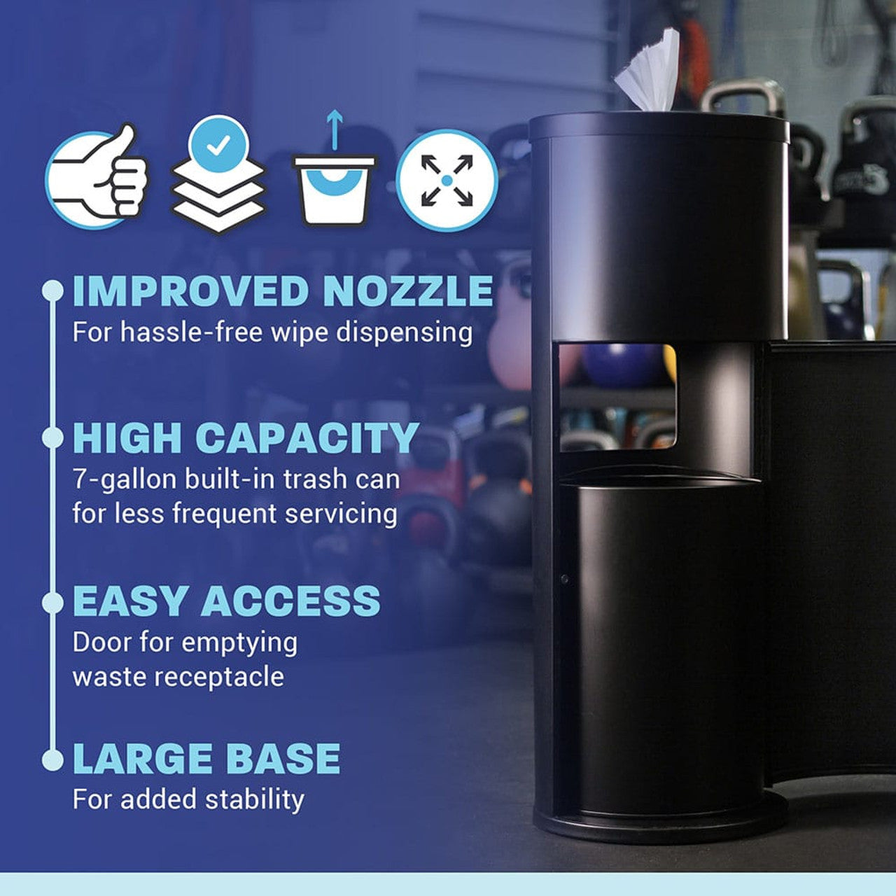 Zogics Disinfectant Wipes Dispenser, Powder Coated Floor Dispenser