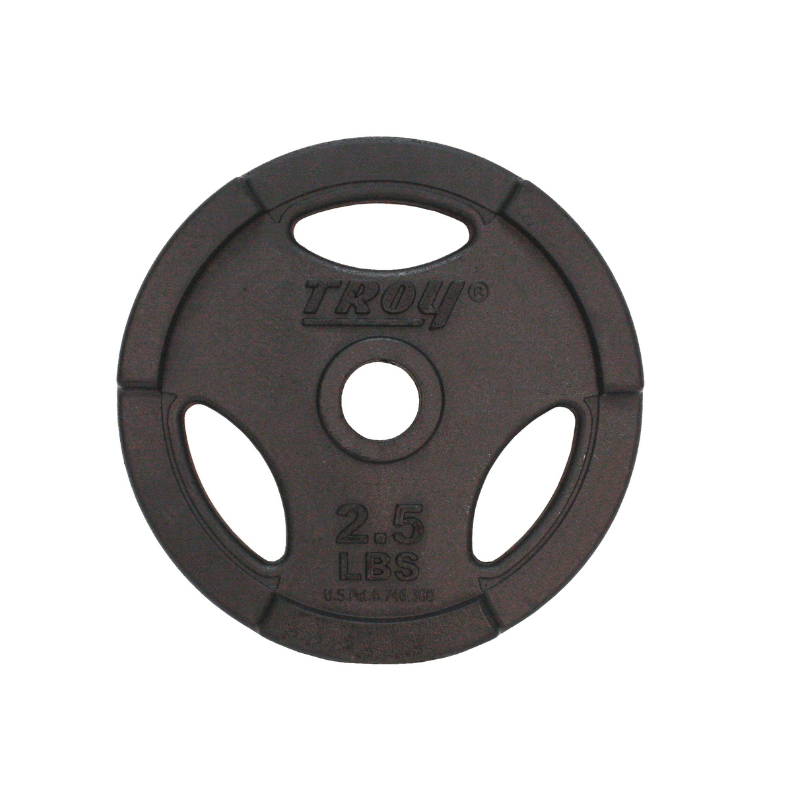 TROY Quiet Iron Interlocking Black Rubber 1" Grip Plate | GR-R 2.5lb