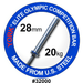 York 20kg Needle-bearing Elite Competition Olympic Bar 28mm Satin Chrome | 32000