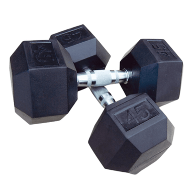 Intek Strength Rubber Cast Hexagon Dumbbell Set | RCHCRSET-055-100  45lb Pair