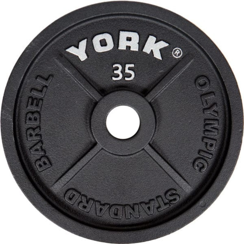York Int'l Cast Iron Olympic Plate - Black 35lb