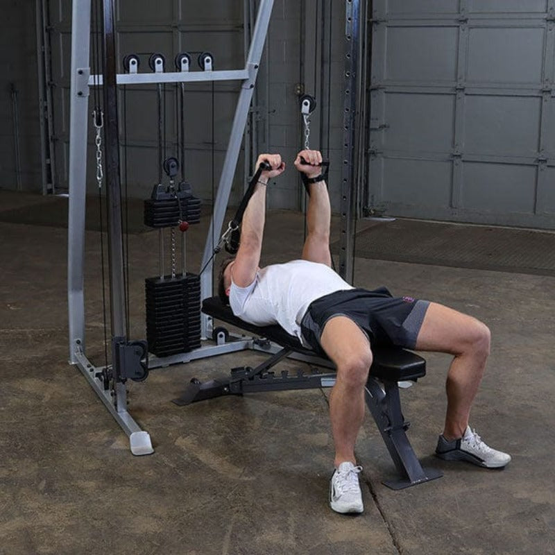 Body Solid Powerline Functional Trainer with One 210lb stack | PFT50 - Sample Exercise with Bench