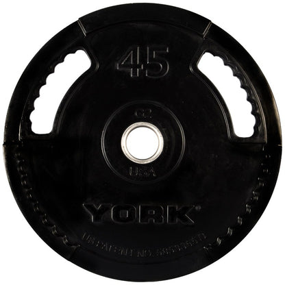 YORK G2 Dual Grip Thin Line Rubber Encased Olympic Plate - 2.5lb to 45lb