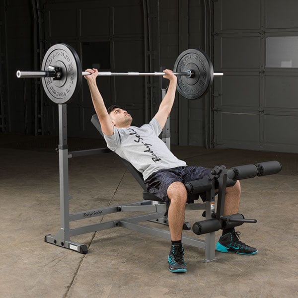 Body Solid Power Center Combo Bench | GDIB46L -  Sample Exercise with Barbell