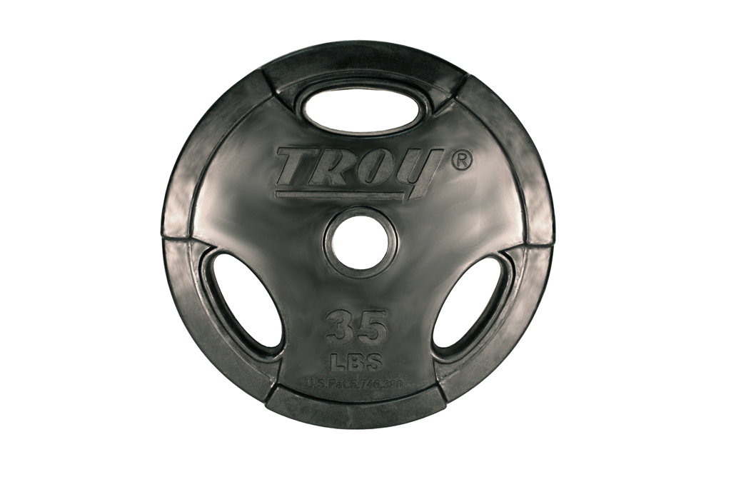 TROY Rubber Encased Olympic Grip Plate 255lb Set - GO-R