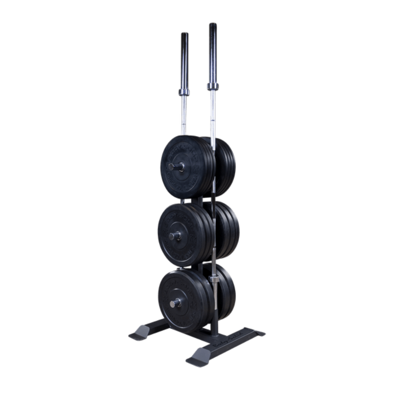 Body Solid Olympic Weight Tree and Bar Holder | GWT56  - Sample with Plates