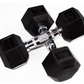 USA Sports by Troy 5-50lbs Rubber Hex Dumbbells with Rack - VERTPAC-HDR50