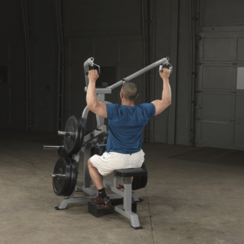 Body Solid Pro Clubline Leverage Lat Pulldown  | LVLA - Sample Exercise with Plates