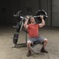 Body Solid Pro Clubline Leverage Shoulder Press |  LVSP -  Sample Exercise with Plates