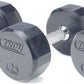 Troy 3-25 lb 12-Sided Rubber Dumbbells Set with Vertical Rack VERTPAC-TSDR25