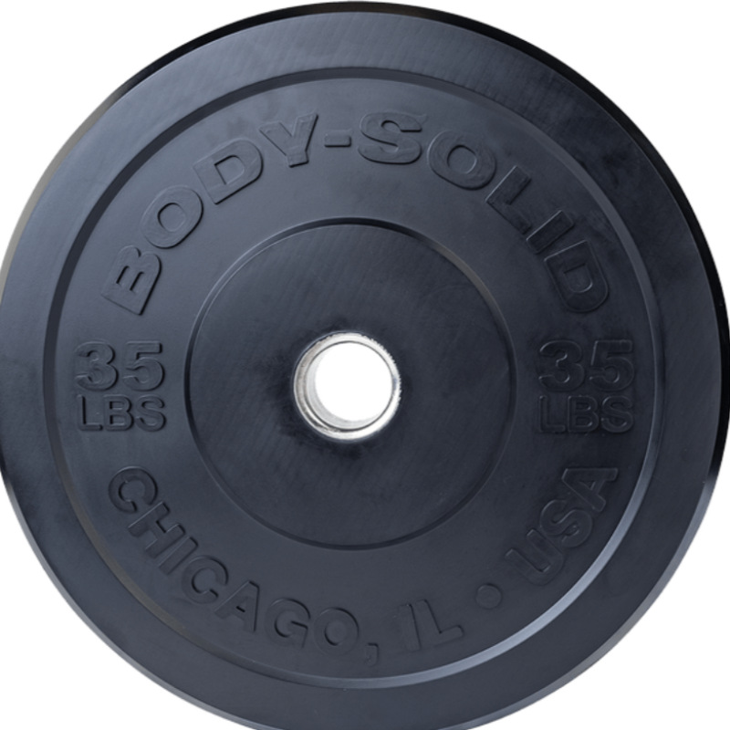 Body Solid Black Chicago Extreme Bumper Plates 35 lb | OBPX