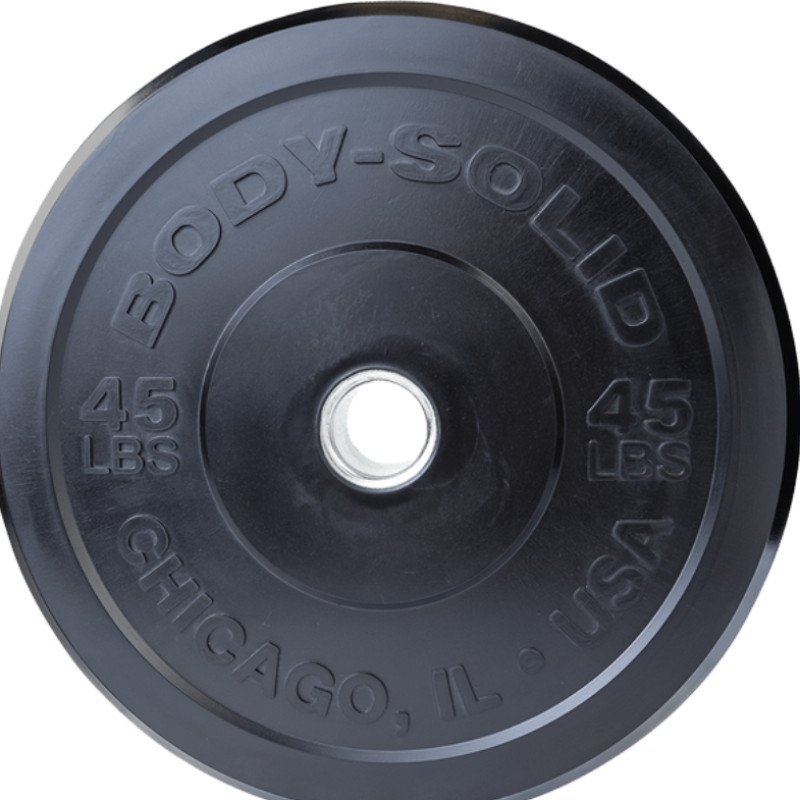 Body Solid Black Chicago Extreme Bumper Plates 45 lb | OBPX