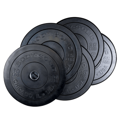 Body Solid Black Chicago Extreme Bumper Plates  | OBPX