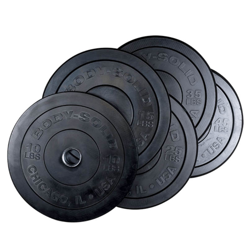 Body Solid Black Chicago Extreme Bumper Plates  | OBPX