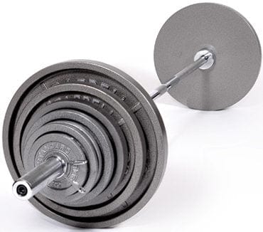USA by Troy Olympic 300lb Weight Set Gray Plates with Chrome Bar | OSS-300