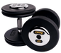 TROY Pro-Style Black Dumbbell Contoured Handle & Chrome Endcaps | PFDC-C 45lb Pair