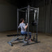 Body Solid Powerline Lat Attachment for PPR1000 | PLA1000 - Sample Exercise with Bench and Plates