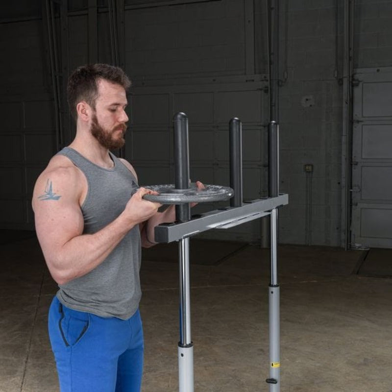 Body Solid Powerline Vertical Leg Press | PVLP156X - Sample  with Grip Plates