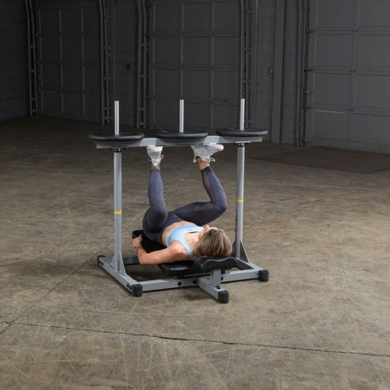 Body Solid Powerline Vertical Leg Press | PVLP156X - Sample Exercise with Plates