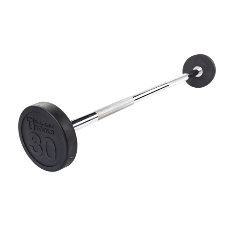Body Solid Rubber Coated Fixed Straight Barbell - 30 lb