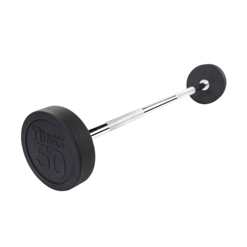 Body Solid Rubber Coated Fixed Straight Barbell - 50 lb