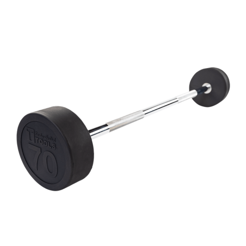 Body Solid Rubber Coated Fixed Straight Barbell - 70 lb