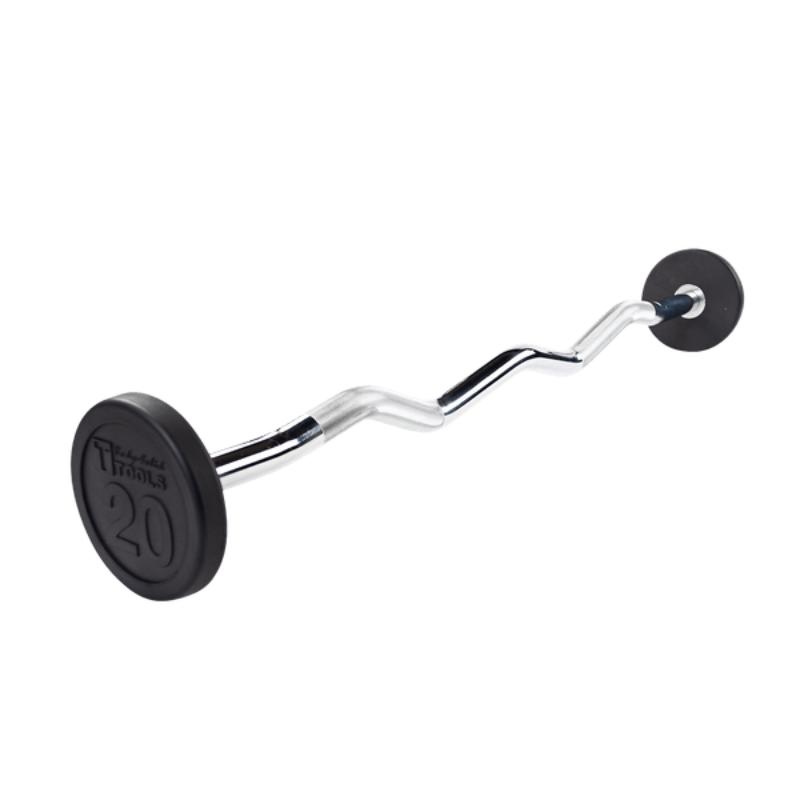 Body Solid Rubber Coated Fixed Curl Barbell - 20 lb