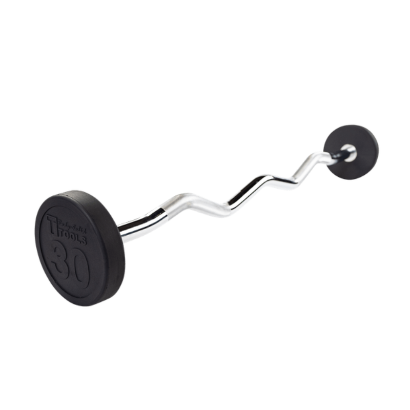 Body Solid Rubber Coated Fixed Curl Barbell - 30 lb