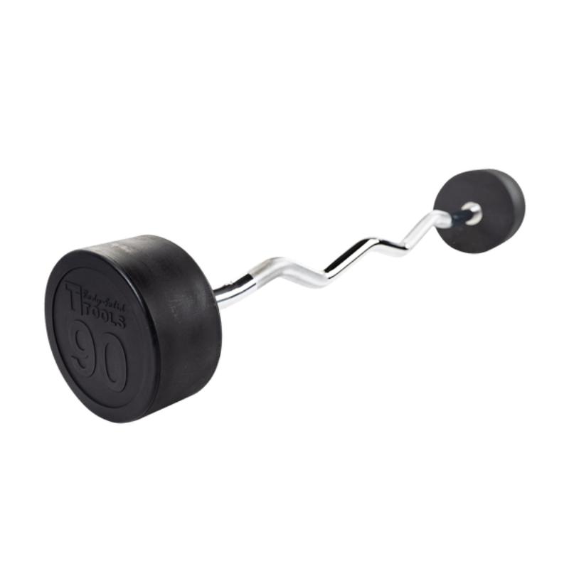Body Solid Rubber Coated Fixed Curl Barbell - 90 lb
