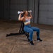 Body Solid Pro Clubline Flat and Incline Bench in Black | SFID325B - Sample Exercise with Dumbbell