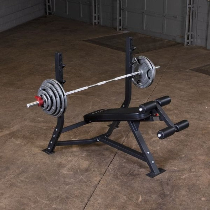 Body Solid Pro Clubline Olympic Decline Bench | SODB250 - Sample  with Grip Plates