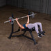 Body Solid Pro Clubline Olympic Decline Bench | SODB250 - Sample Exercise with Grip Plates