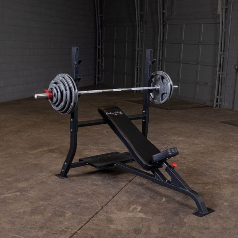 Body Solid Pro Clubline Olympic Incline Bench | SOIB250 - Sample with Grip Plates