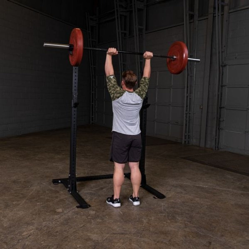 Body Solid Pro Clubline Squat Stand | SPR250  - Sample Exercise 3 with Barbell