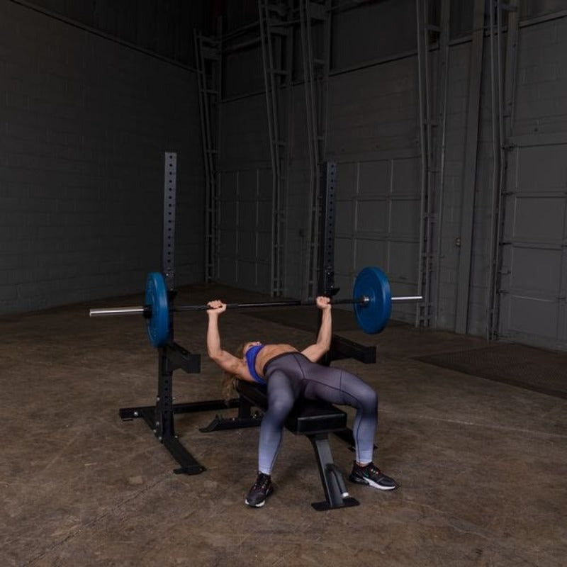 Body Solid Pro Clubline Squat Stand | SPR250  - Sample Exercise 2  with Barbell 