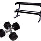 USA Sports by Troy 5-50lbs Rubber Hex Dumbbells with Rack - VERTPAC-HDR50