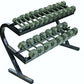USA Sports by Troy 5-50lb Iron Hex Dumbbell Set with Rack | VERTPAC-IHD50