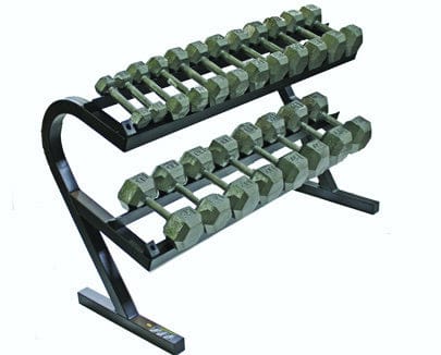 USA Sports by Troy 5-50lb Iron Hex Dumbbell Set with Rack - VERTPAC-IHD50