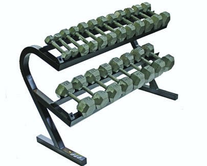 USA Sports by Troy 5-50lb Iron Hex Dumbbell Set with Rack | VERTPAC-IHD50